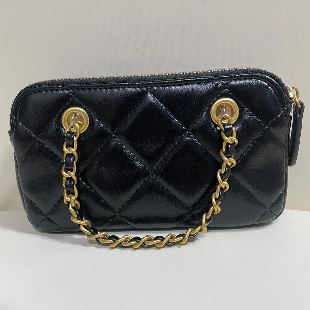 时尚潮流打造真皮女士包时尚金币链条 0241 黑色