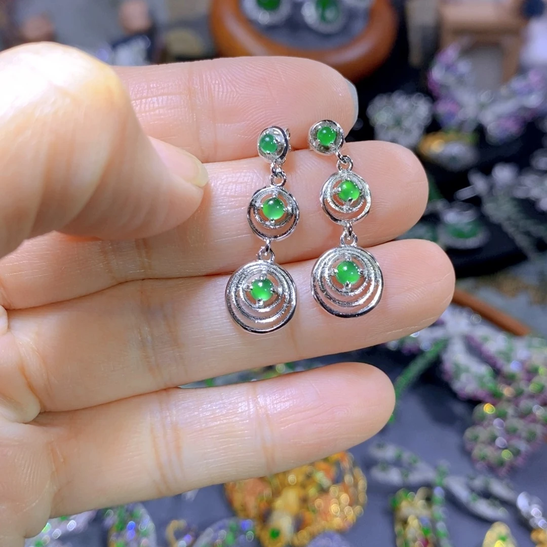 翡翠颈饰银S925镶嵌天然翡翠