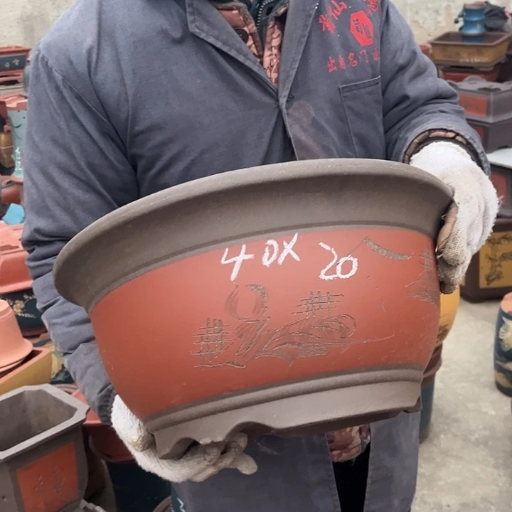 紫砂紫砂花盆和小猫