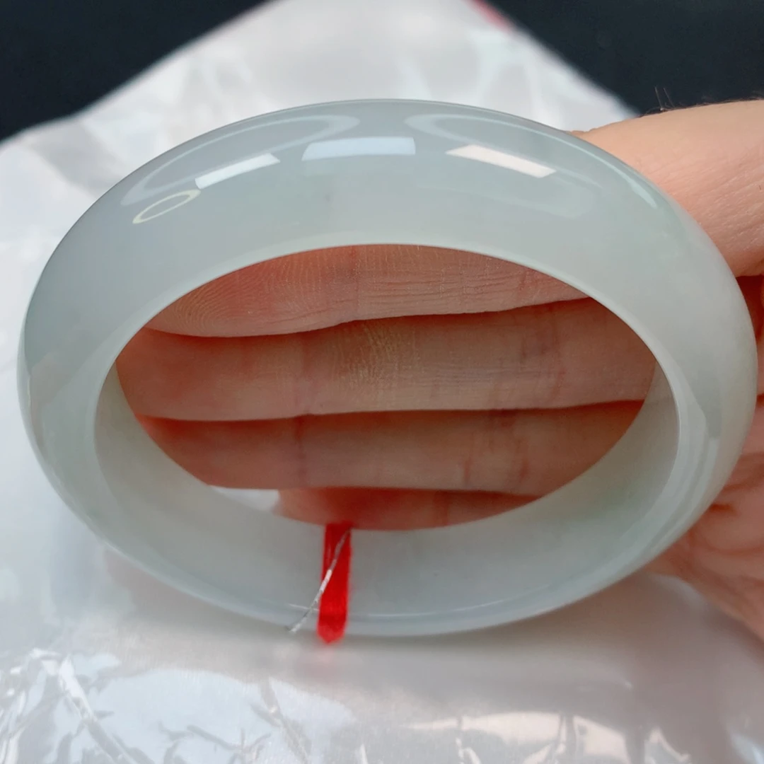 未镶嵌手镯翡翠55.4正圈，果冻胶底，强推，043