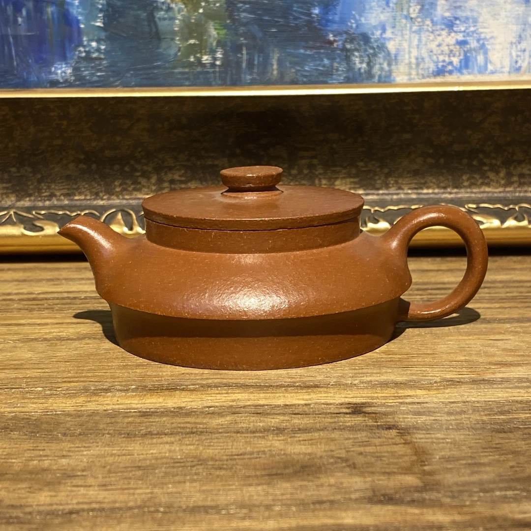 30目粗砂红降坡泥双线合欢紫砂壶