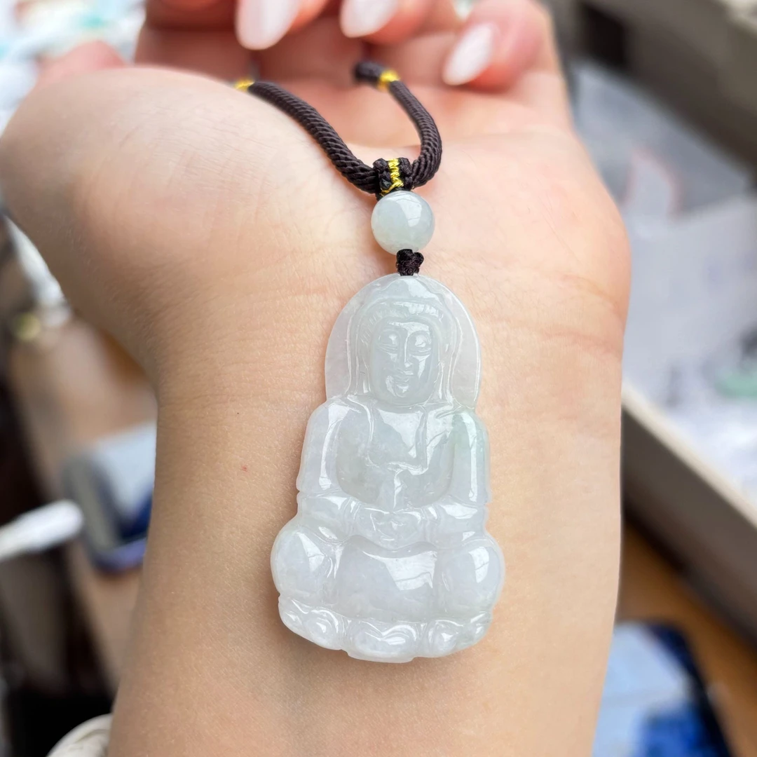 天然缅甸A货翡翠观音