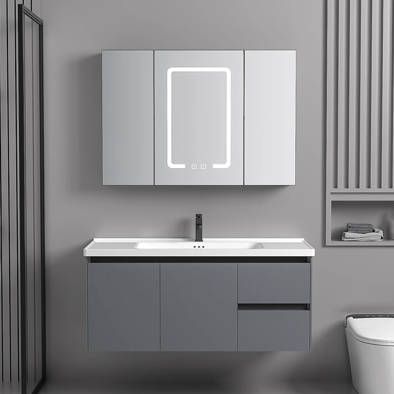 防水蜂窝铝家居升级双抽屉浴室柜卫生间陶瓷盆卫浴柜盆柜组合台