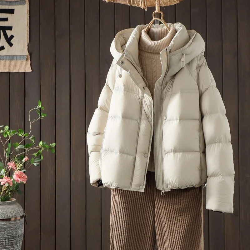 2025冬季新款短款棉服泡芙连帽宽松女棉衣多巴胺大码小个子外套潮