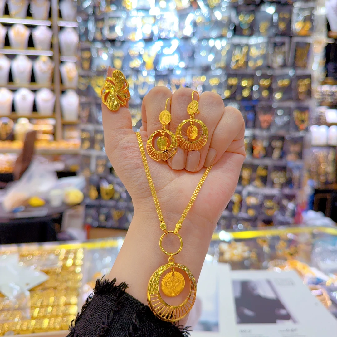 铜合金项链 爱纳扎尔时尚百搭精美新款三件套装玫瑰金色20253693