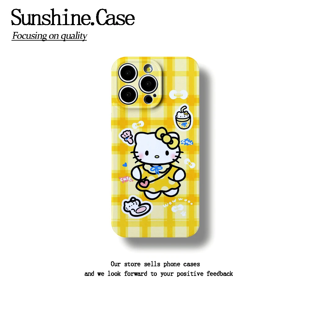 菲林软壳黄格KT适用于苹果华为vivo小米oppo一加防摔手机壳