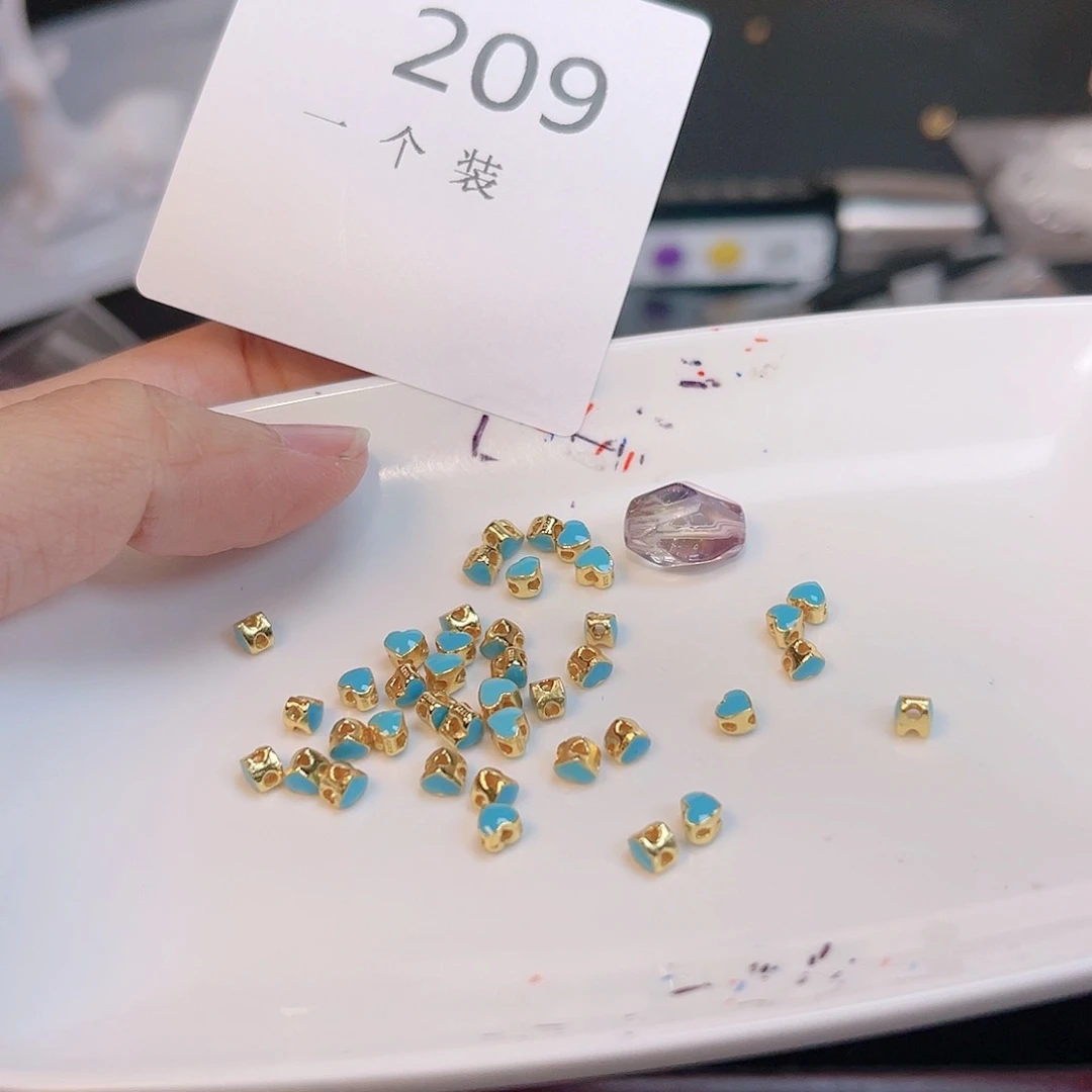 水晶珠宝半成品银S925镀金镶嵌209