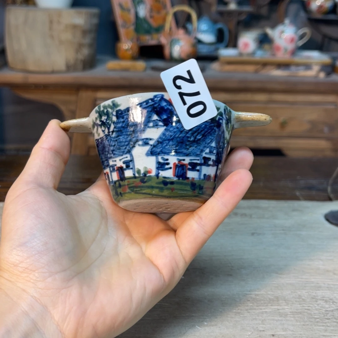 壶素浅陶瓷手工手绘