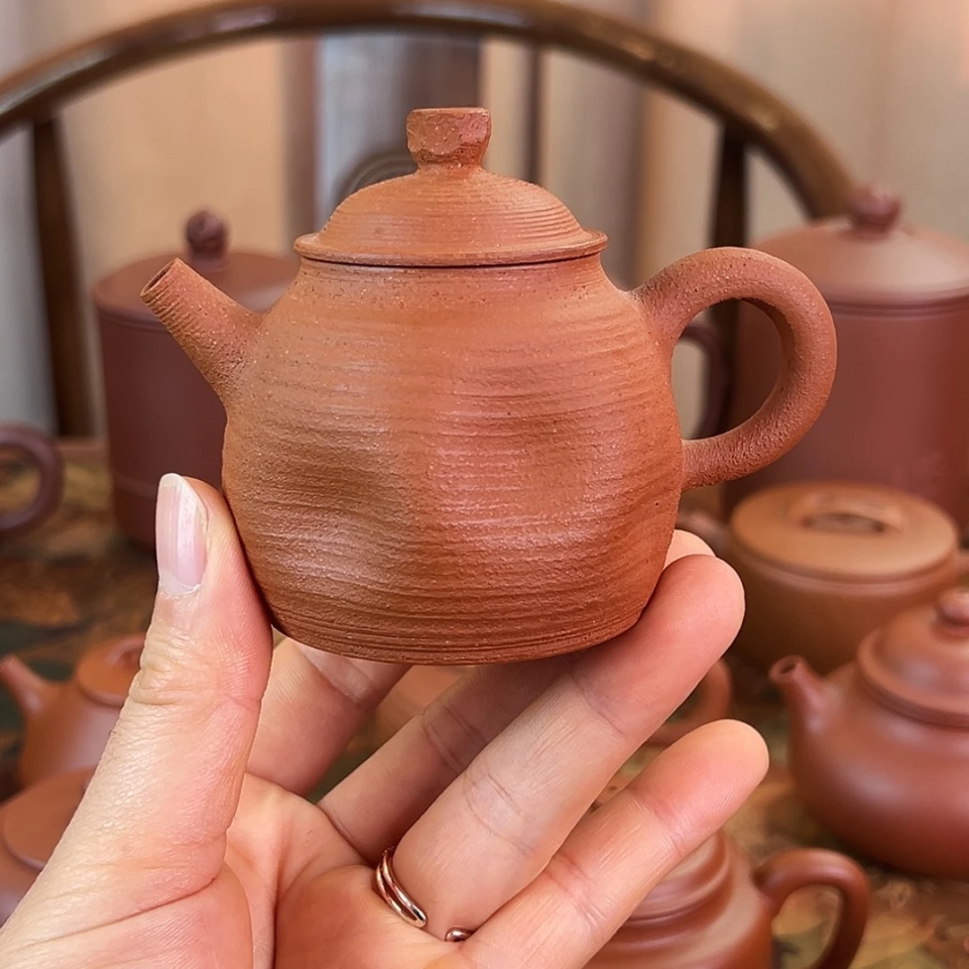 茶壶紫砂精品 原矿顽石  鱼籽朱泥 130cc