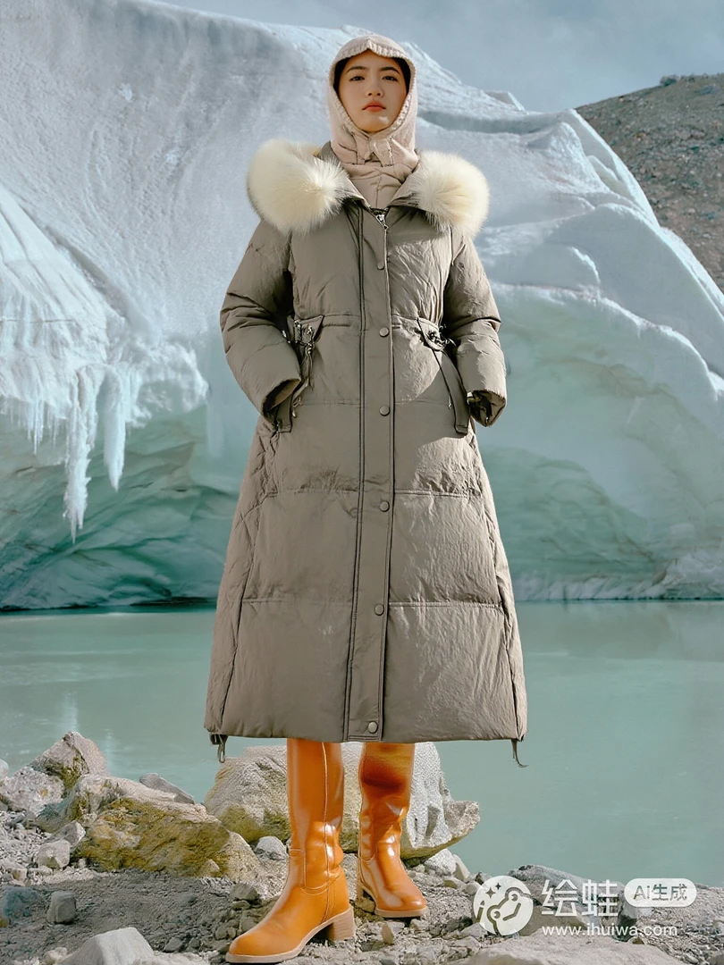 2025新款外套女中长款狐狸毛年轻时尚大衣90白鹅绒