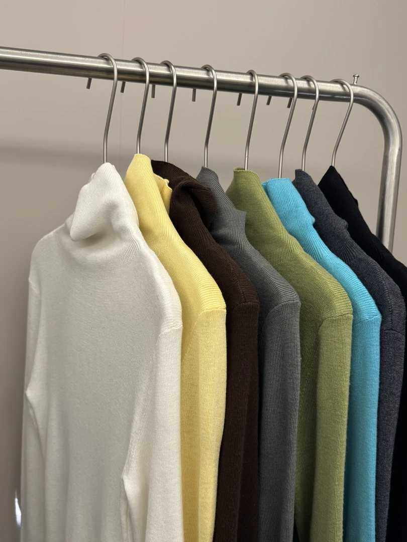 ZHY 秋冬显瘦高领羊毛针织打底衫长袖毛衫纯色百搭