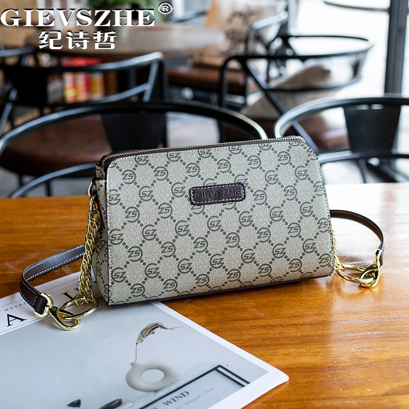 纪诗哲包包女款百搭单肩小拎包老花斜挎包生日礼物送女友老婆