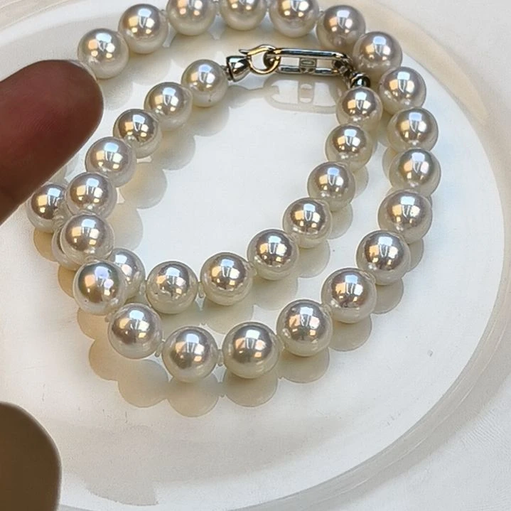 颈饰银S925镶嵌淡水珍珠10-11
