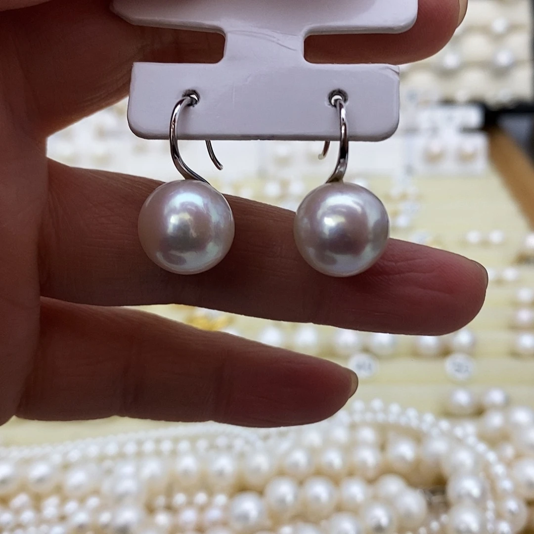 淡水珍珠耳饰银S925镶嵌