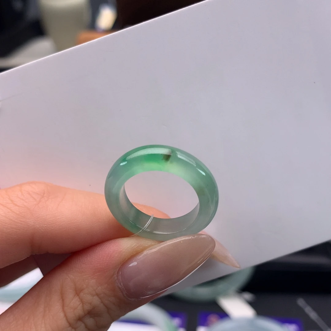 翡翠未镶嵌戒指030冰绿戒圈