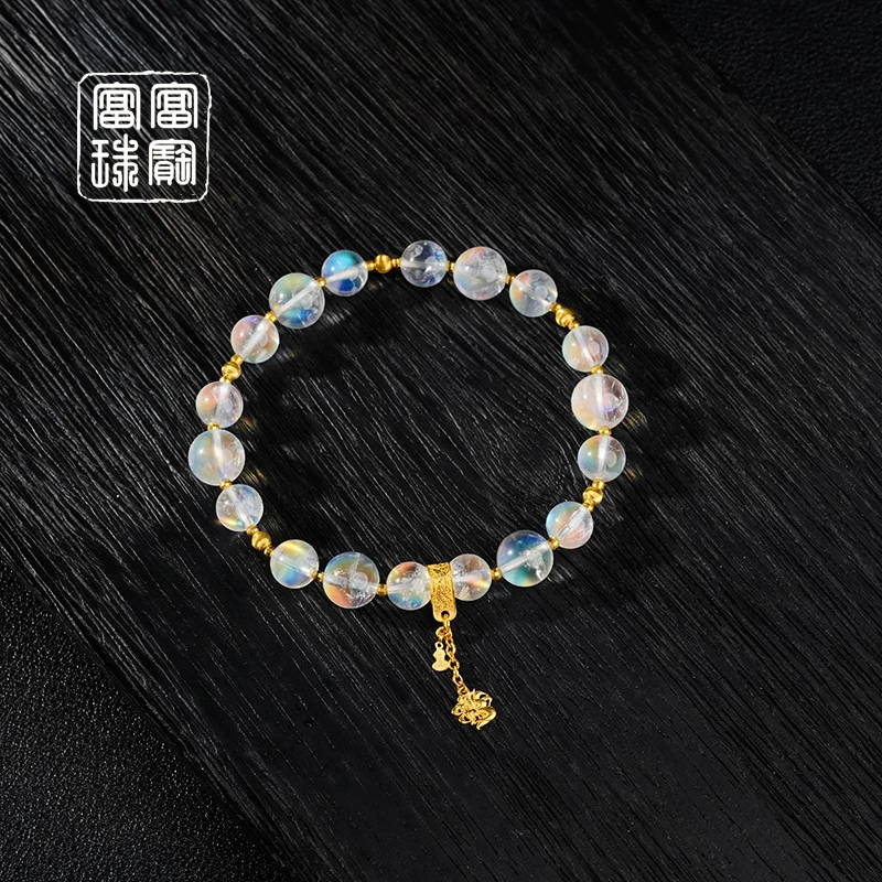 【静梦】富富珠宝 月光石18k金气质手串（天然珠宝多样性发）
