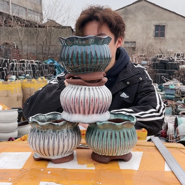 红陶宜兴紫砂花盆13/11