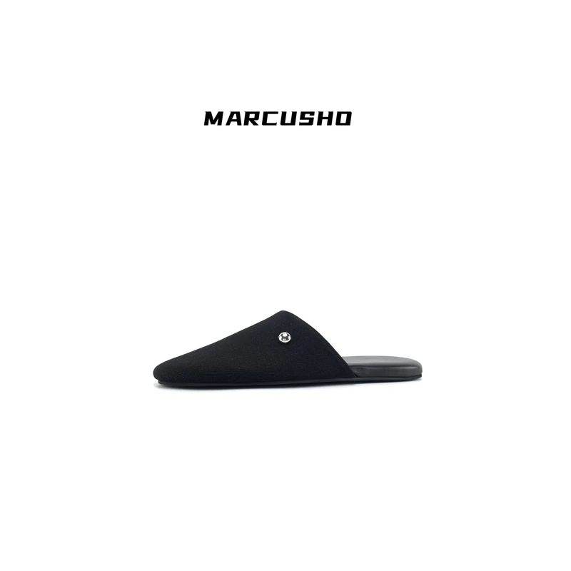 MARCUSHO懒人包头帆布半拖D1264