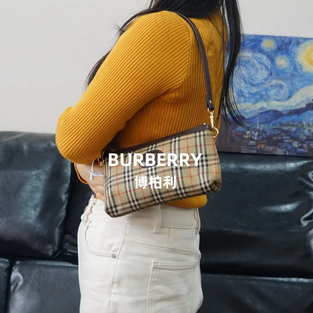 95新 BURBERRY/博柏利 巴宝莉/格纹单肩包/WD12522043/2043