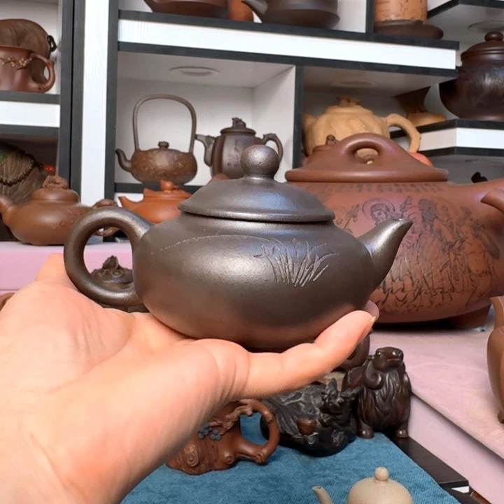 蟹***钱茶壶紫砂宜兴紫砂工艺美术