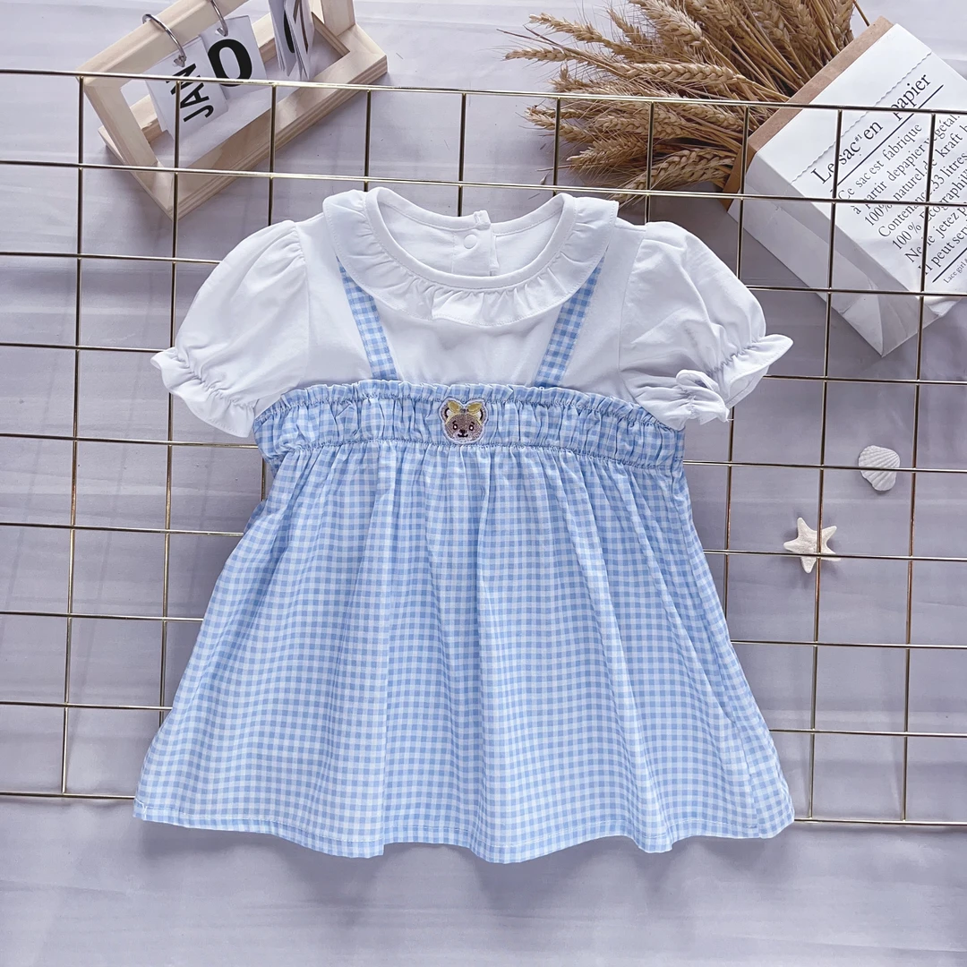 3【薇蓝雾语】B204女宝夏季假两件上衣百搭可爱T恤