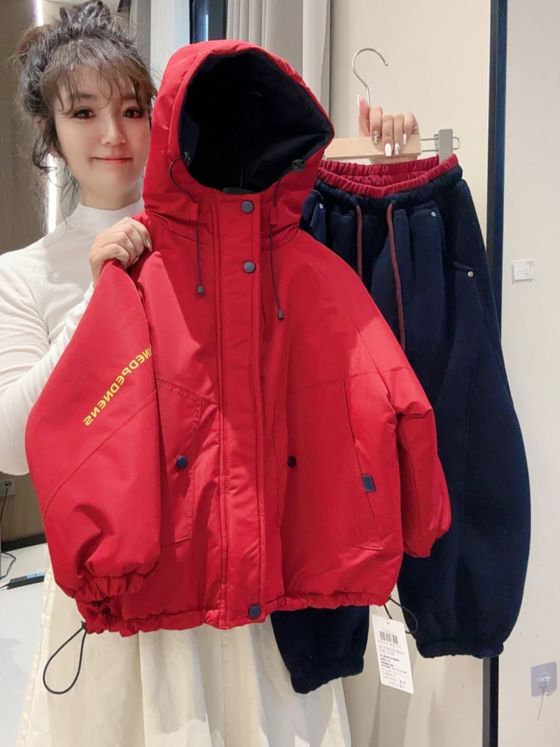 男童冬装加厚棉衣2025新款中大儿童秋冬季加绒外套洋气连帽派克服