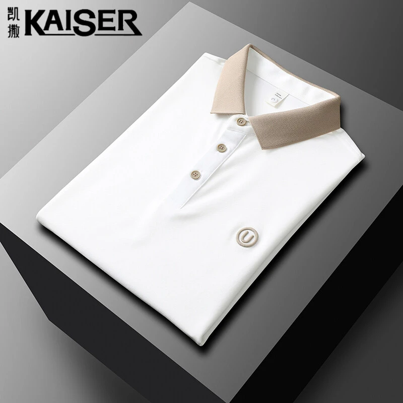 凯撒男士纯色polo衫夏季薄款商务纯色时尚休闲翻领上衣短袖t恤