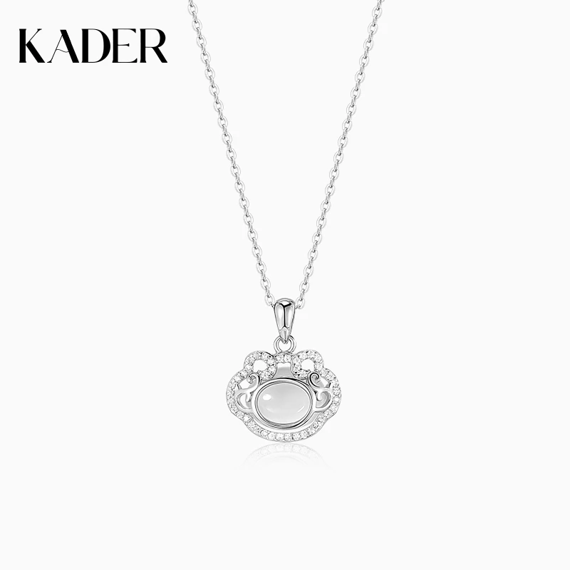 KADER/卡蒂罗顺心如意项链925银天然玉髓镶嵌坠链百搭小众XL5902