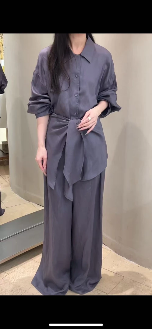 Balance天丝亚麻绑带显瘦衬衫 60309（福福）