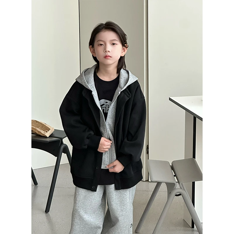 【现货】儿童春秋款中大童连帽卫衣外套儿童上衣男童女童卫衣韩版