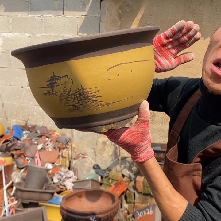 紫砂花盆紫砂器，紫砂器，