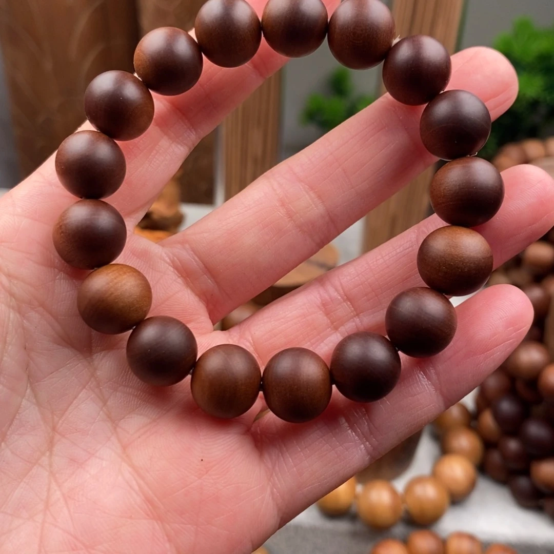 檀香木无事牌随*老山檀香1.2焦糖单圈