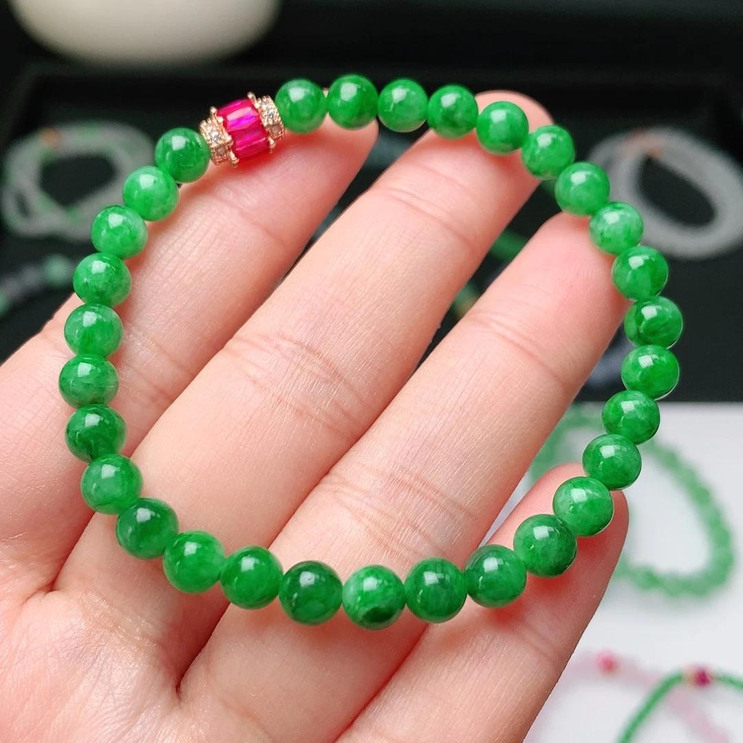 翡翠手链未镶嵌霞***石翡翠