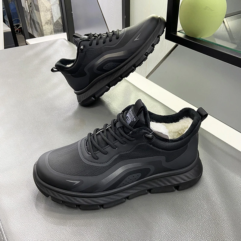 加大码45/46/码羊毛内里一脚蹬2025冬季时尚休闲运动男鞋软底棉鞋