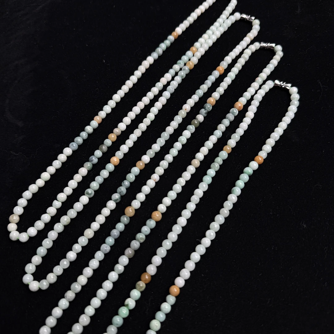 【仔仔臻选】天然翡翠小米珠链卡6mm（拍一发一多样性发货）