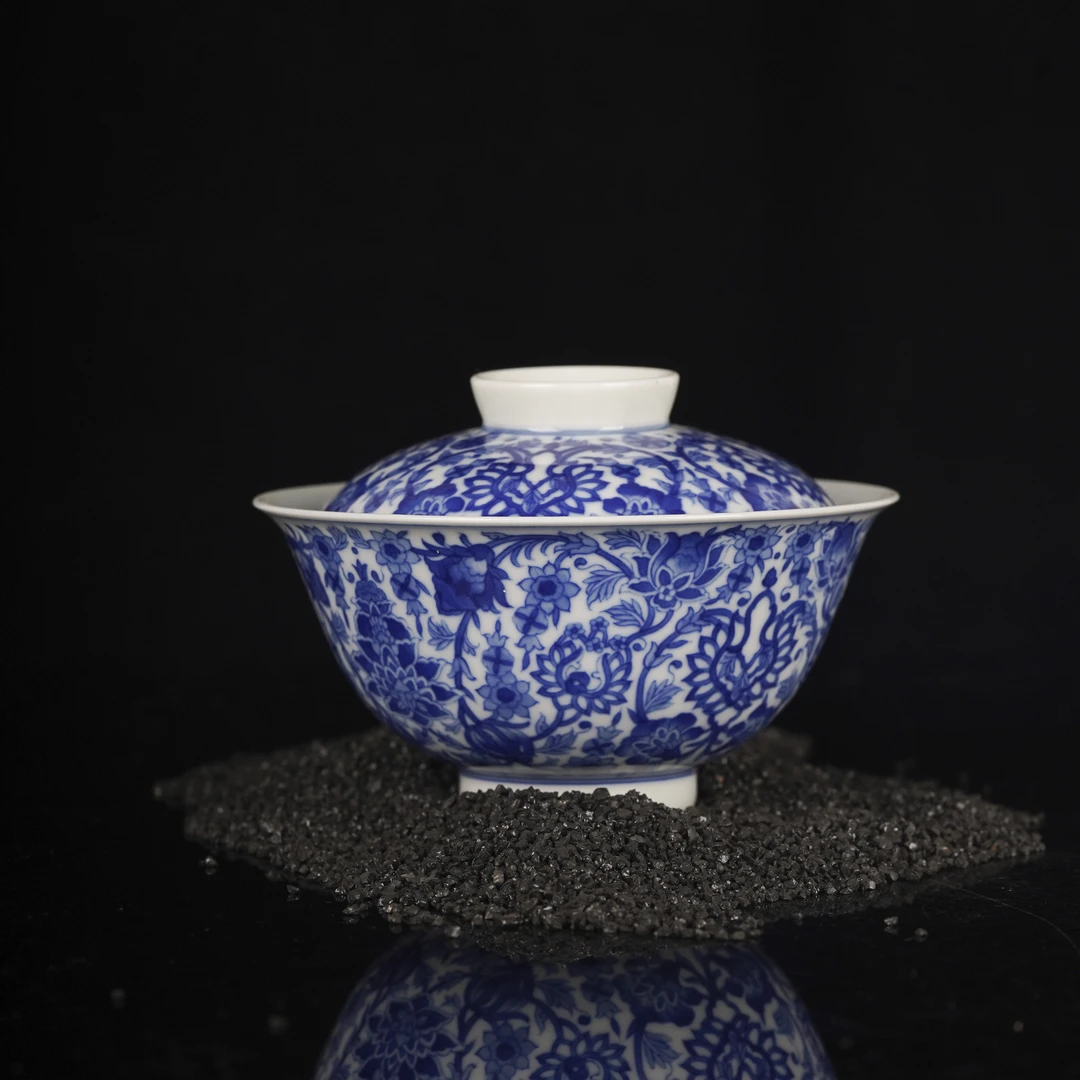 觉山隐窑(精选）觉山隐窑百花盖碗景德镇陶瓷高端茶具