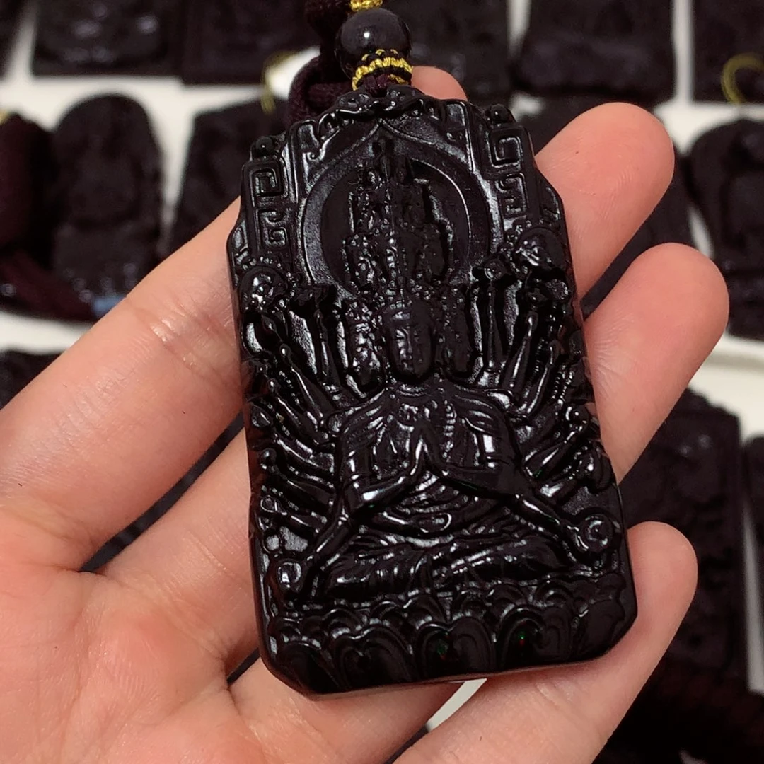 天然缅甸a货钢琴黑挂件