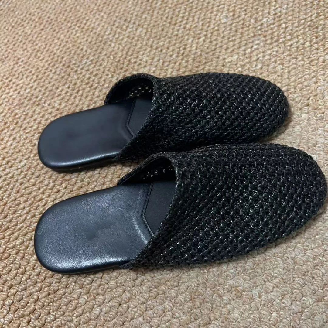 【那尚新品】简约经典编织包头软底舒适百搭拖鞋