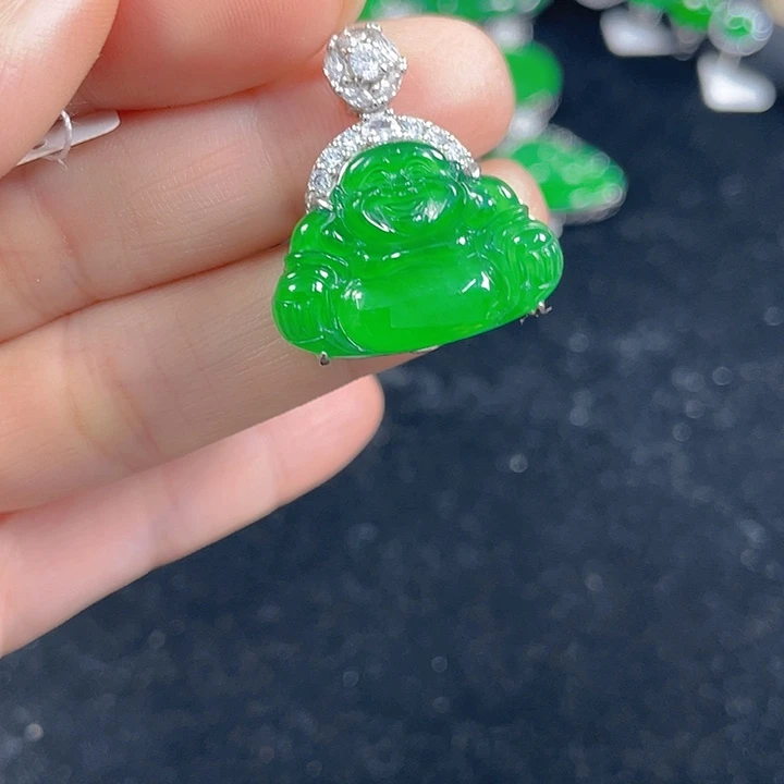翡翠银S925镶嵌吊坠(不含链)