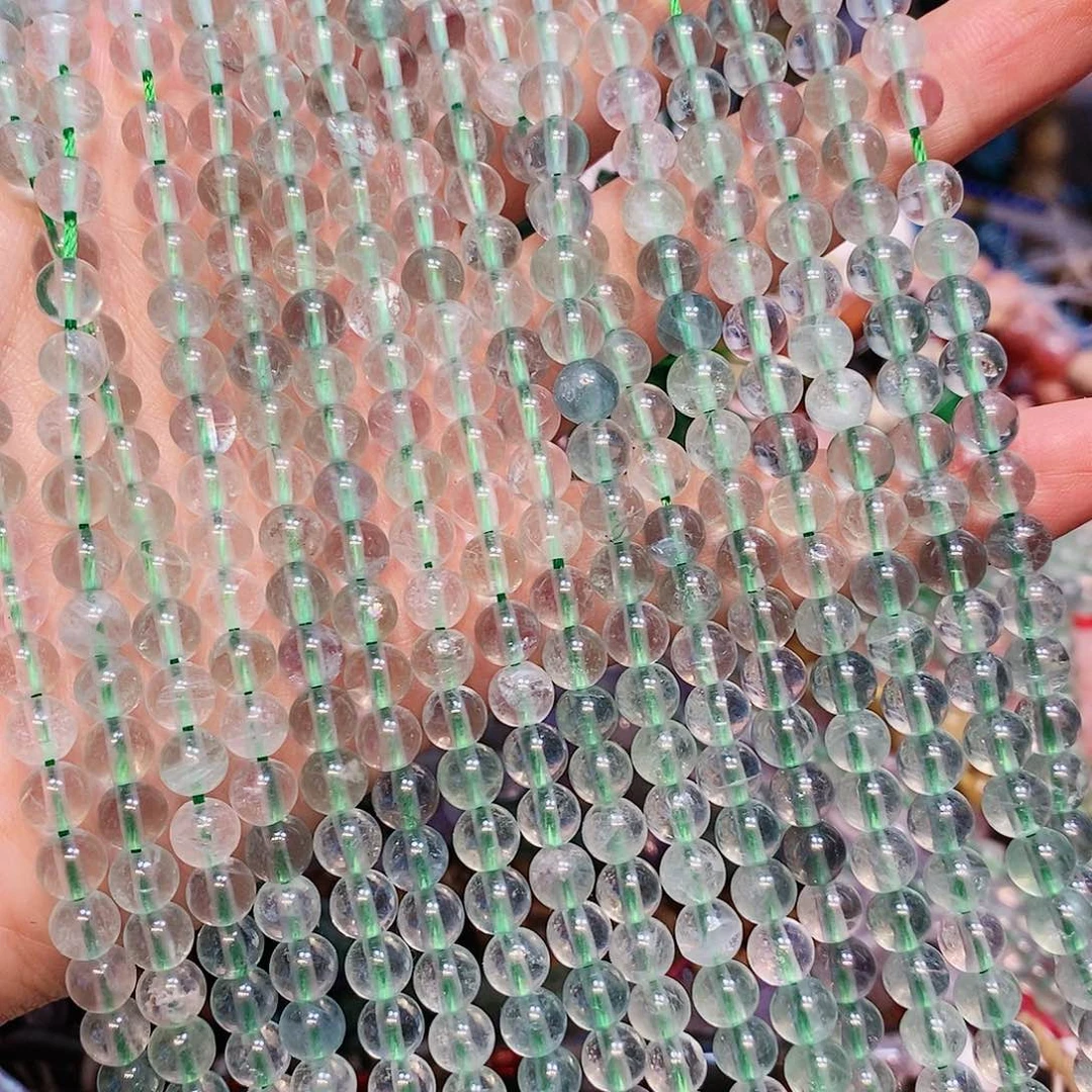 玛瑙/玉髓散珠6mm莹石水晶一条