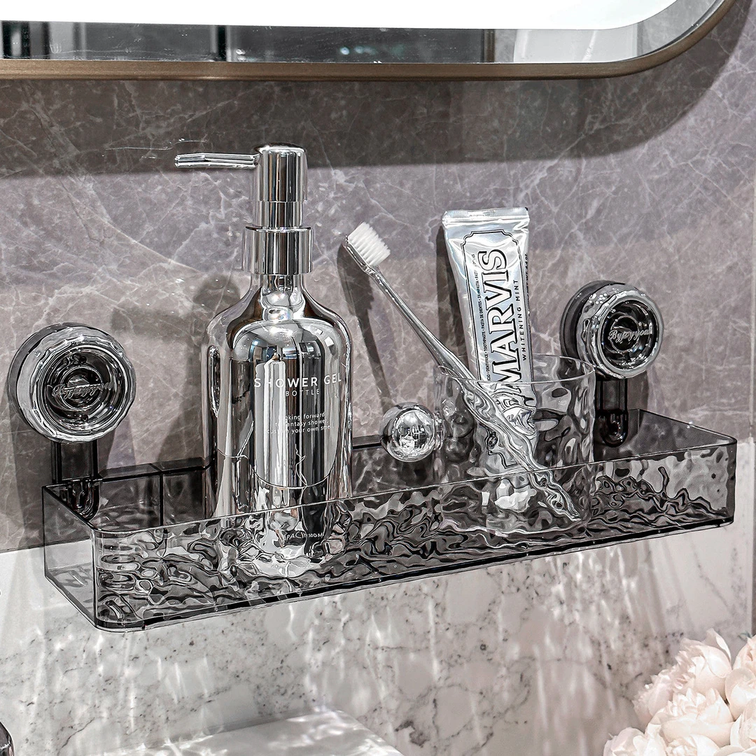 置物架卫生间吸盘浴室洗手台收纳多功能沥水架免打孔墙上整理轻