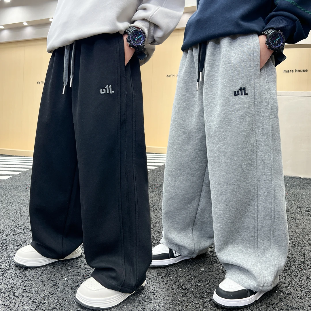男童裤子2025春秋新款中大童酷帅男孩宽松直筒裤儿童爆款运动裤潮