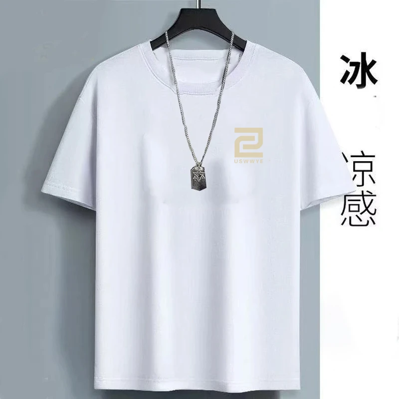 冰凉薄款男士短袖休闲透气半袖速干运动弹力上衣服男夏季男士短袖