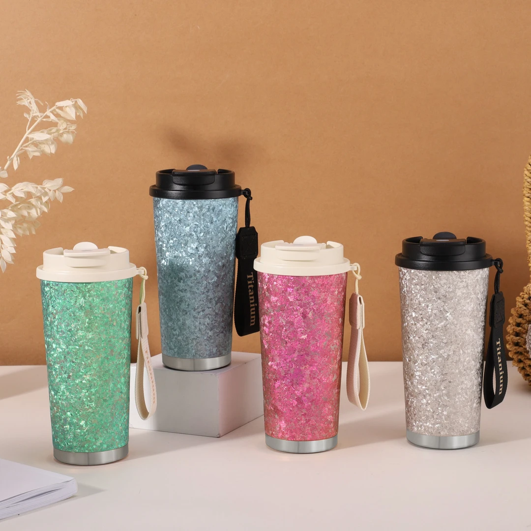 【包包爱茶器】新款纯钛咖啡杯高颜值双层大容量保温杯便携带双饮