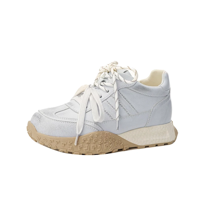 [iD0]德训鞋内增高阿甘鞋女2025春季新款擦色运动休闲老爹鞋时尚