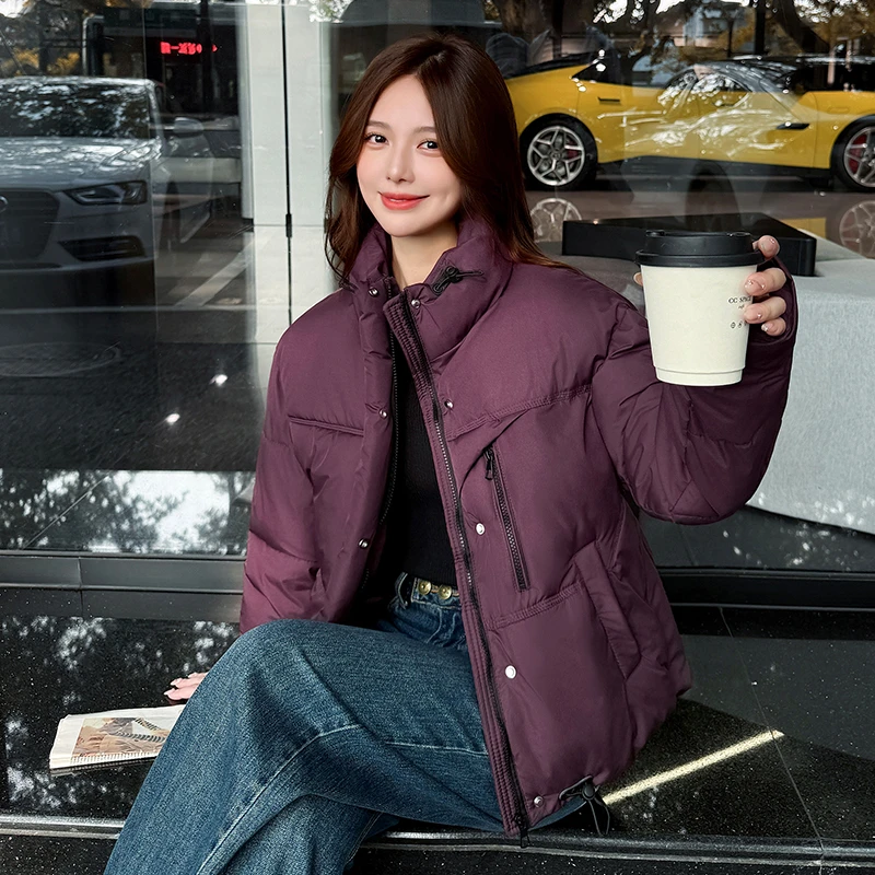 2025新款冬棉服时尚立领宽松棉衣加厚面包棉袄小个子外套