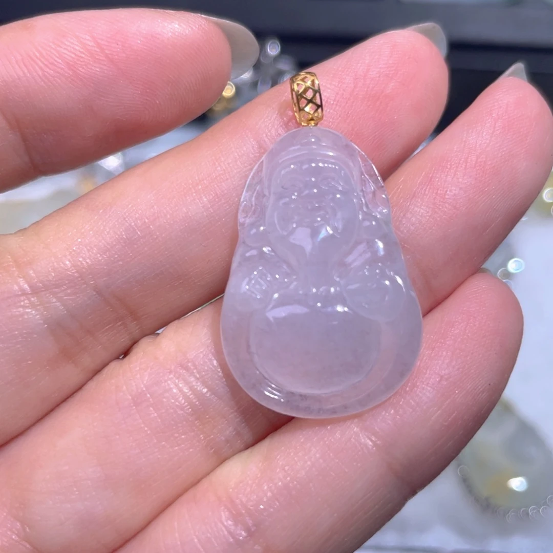 颈饰18K金镶嵌翡翠翡翠