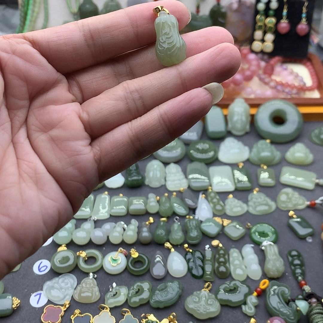 吊坠(不含链)银S925镶嵌和田玉