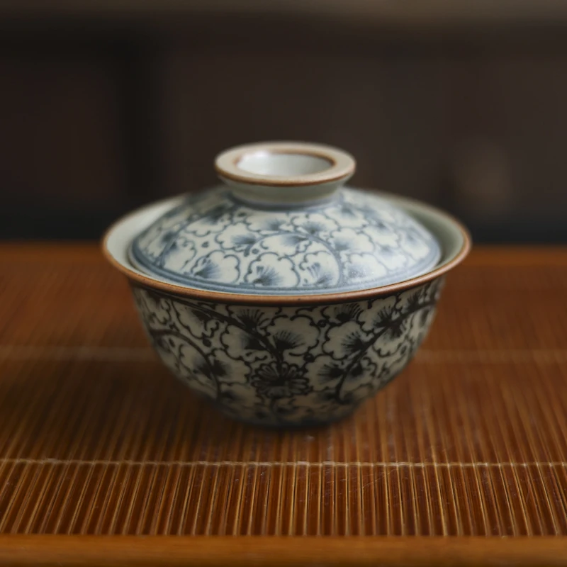 斋居 银杏叶盖碗-120ml（朴碗瑕0140）