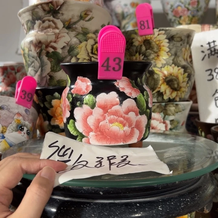 景德镇手绘花盆满38包邮偏远地区除外